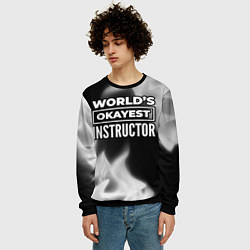Свитшот мужской Worlds okayest instructor - dark, цвет: 3D-черный — фото 2