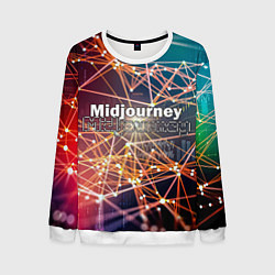 Свитшот мужской Midjourney neuronet, цвет: 3D-белый