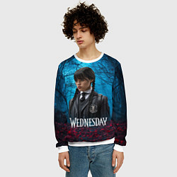 Свитшот мужской Wednesday таинственный лес, цвет: 3D-белый — фото 2