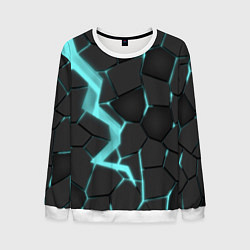 Свитшот мужской Голубой неон, цвет: 3D-белый