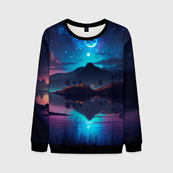 Свитшот мужской Ночное небо, пейзаж, цвет: 3D-черный