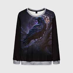 Свитшот мужской Ворон во мраке, цвет: 3D-меланж