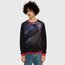 Свитшот мужской Ворон во мраке, цвет: 3D-красный — фото 2