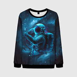Свитшот мужской An astronaut in blue space, цвет: 3D-черный
