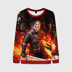 Мужской свитшот The Witcher Геральт в огне