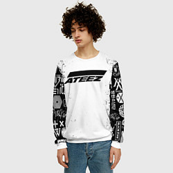 Свитшот мужской Ateez black and white, цвет: 3D-белый — фото 2