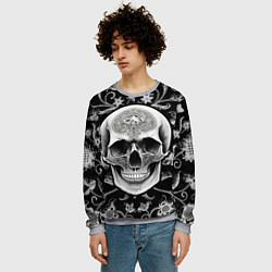 Свитшот мужской Винтажный череп, цвет: 3D-меланж — фото 2