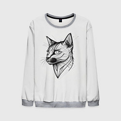 Мужской свитшот Арт белая кошка