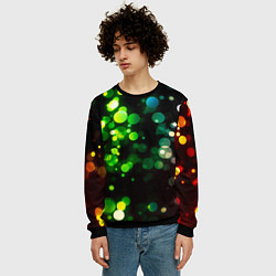 Свитшот мужской Разноцветные блики, цвет: 3D-черный — фото 2