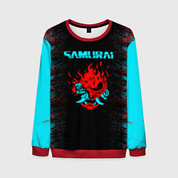 Мужской свитшот Сyberpunk 2077 samurai neon