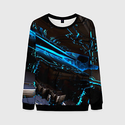 Свитшот мужской Digital space abstraction, цвет: 3D-черный