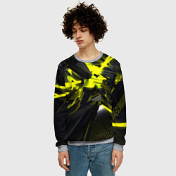Свитшот мужской Yellow gold abstraction, цвет: 3D-меланж — фото 2