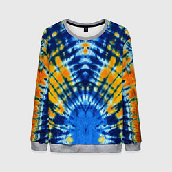 Свитшот мужской Tie dye стиль хиппи, цвет: 3D-меланж