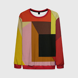 Свитшот мужской Геометрическое множество разноцветных фигуры, цвет: 3D-красный