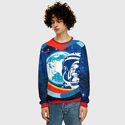 Свитшот мужской Первый космонавт Юрий Гагарин, цвет: 3D-красный — фото 2