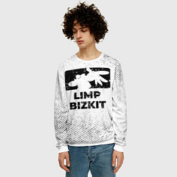 Свитшот мужской Limp Bizkit с потертостями на светлом фоне, цвет: 3D-белый — фото 2