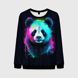 Свитшот мужской Панда в неоновых красках, цвет: 3D-черный