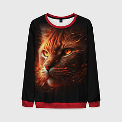 Свитшот мужской Огненный рыжий кот, цвет: 3D-красный