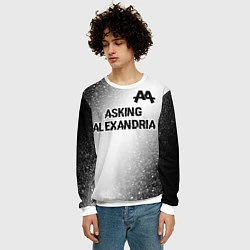Свитшот мужской Asking Alexandria glitch на светлом фоне: символ с, цвет: 3D-белый — фото 2