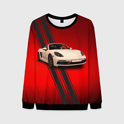 Свитшот мужской Немецкий спортивный автомобиль Porsche, цвет: 3D-черный