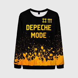 Свитшот мужской Depeche Mode - gold gradient: символ сверху, цвет: 3D-черный