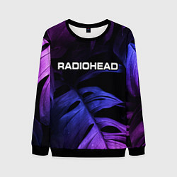 Свитшот мужской Radiohead neon monstera, цвет: 3D-черный