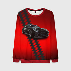 Свитшот мужской Английский спортивный автомобиль Jaguar, цвет: 3D-красный