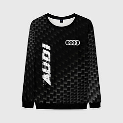 Свитшот мужской Audi карбоновый фон, цвет: 3D-черный