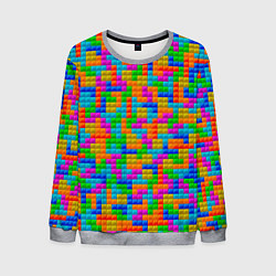 Свитшот мужской Крупные блоки Тетрис, цвет: 3D-меланж