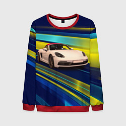 Свитшот мужской Спортивная немецкая машина Porsche 911, цвет: 3D-красный