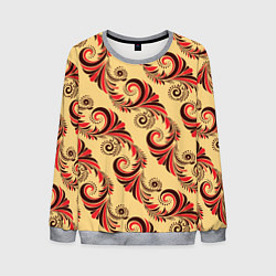 Свитшот мужской Винтажный растительный орнамент, цвет: 3D-меланж