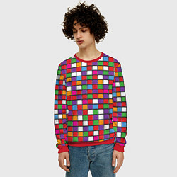 Свитшот мужской Color cubes, цвет: 3D-красный — фото 2