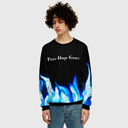 Свитшот мужской Three Days Grace blue fire, цвет: 3D-черный — фото 2