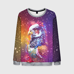 Свитшот мужской Fantastic bird and starry space, цвет: 3D-меланж