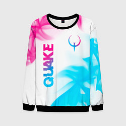 Свитшот мужской Quake neon gradient style: надпись, символ, цвет: 3D-черный