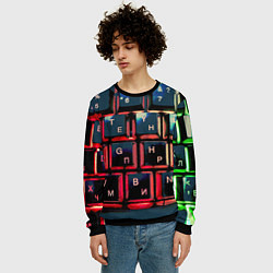 Свитшот мужской Клавиатура черный, цвет: 3D-черный — фото 2
