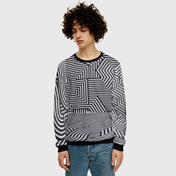 Свитшот мужской Обманчивый паттерн, цвет: 3D-черный — фото 2