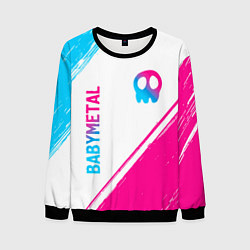 Свитшот мужской Babymetal neon gradient style: надпись, символ, цвет: 3D-черный