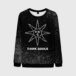 Свитшот мужской Dark Souls с потертостями на темном фоне, цвет: 3D-черный
