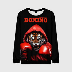 Свитшот мужской Boxing tiger, цвет: 3D-черный