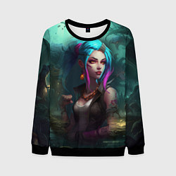 Свитшот мужской Jinx fantasy art Arcane League of Legends, цвет: 3D-черный