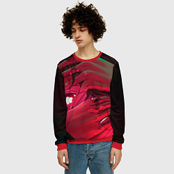 Свитшот мужской Ху Тао смотрит - Геншин, цвет: 3D-красный — фото 2