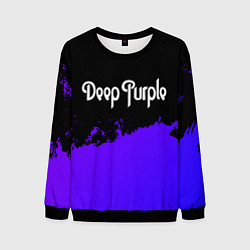 Свитшот мужской Deep Purple purple grunge, цвет: 3D-черный