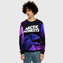 Свитшот мужской Arctic Monkeys neon monstera, цвет: 3D-черный — фото 2