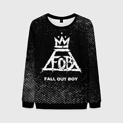 Свитшот мужской Fall Out Boy с потертостями на темном фоне, цвет: 3D-черный