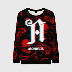Свитшот мужской Architects rock glitch, цвет: 3D-черный