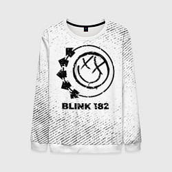 Свитшот мужской Blink 182 с потертостями на светлом фоне, цвет: 3D-белый