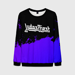 Свитшот мужской Judas Priest purple grunge, цвет: 3D-черный