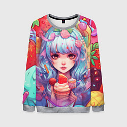 Мужской свитшот Девушка с клубничным мороженым