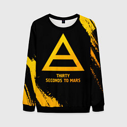 Свитшот мужской Thirty Seconds to Mars - gold gradient, цвет: 3D-черный